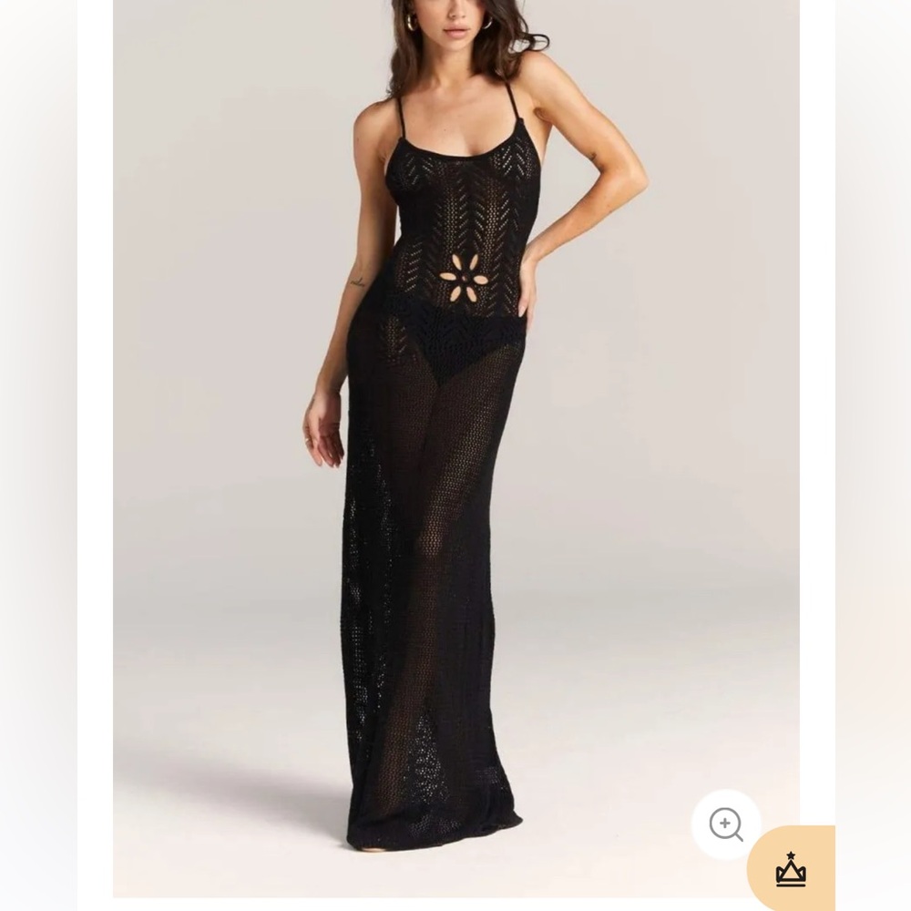 Marjorie Flower Cut-out Crochet Maxi Dress